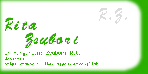 rita zsubori business card